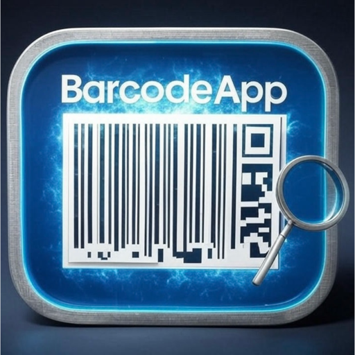 CodeVault app icon with a barcode, QR-style symbol and magnifying glass
